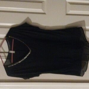 Women's Black V Neck Blouse XS